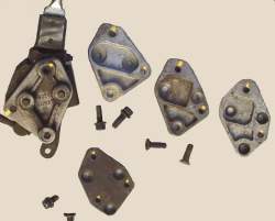 Shifter mounts to the holes marked yellow, note different angles